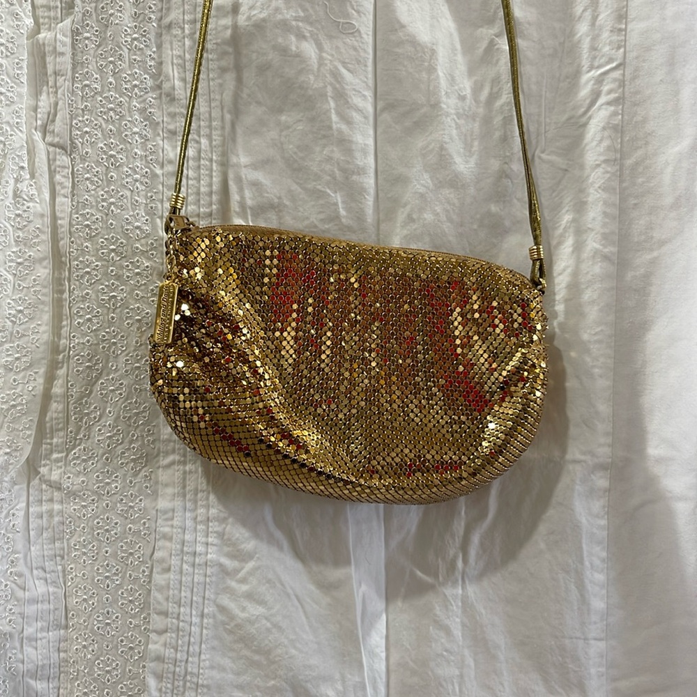 Whiting and David International Gold Chainmail Mesh Purse